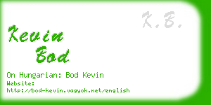 kevin bod business card